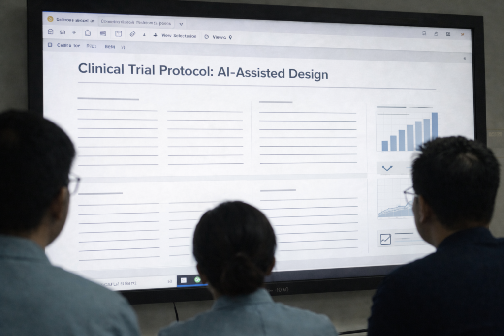 AI clinical research supporting clinical trial design and protocols.