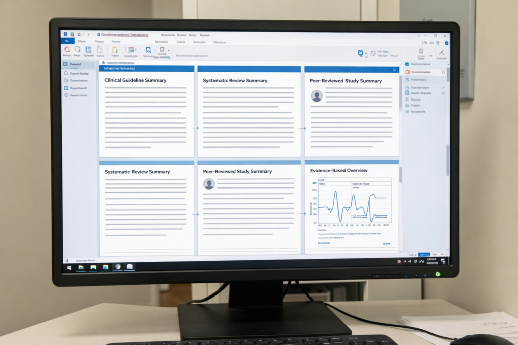 Medical research assistant synthesizing clinical studies into a structured summary